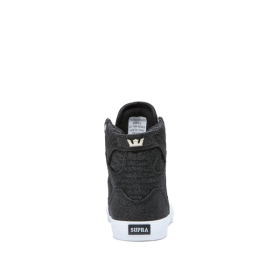 Kids Supra High Top Shoes SKYTOP Black Sparkle/White | AU-37724